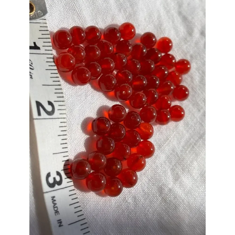 Carnelian Beads Lot Orange Red Glass Stone Round 8mm Jewelry Making Loose